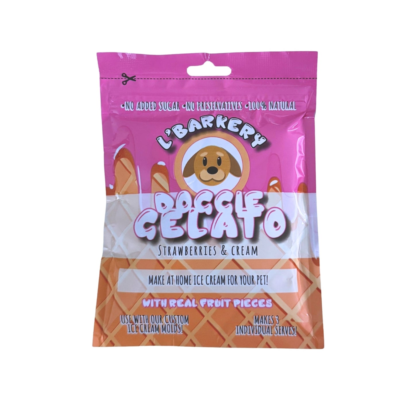 Doggie Gelato - Strawberries & Cream - Pooch Luxury