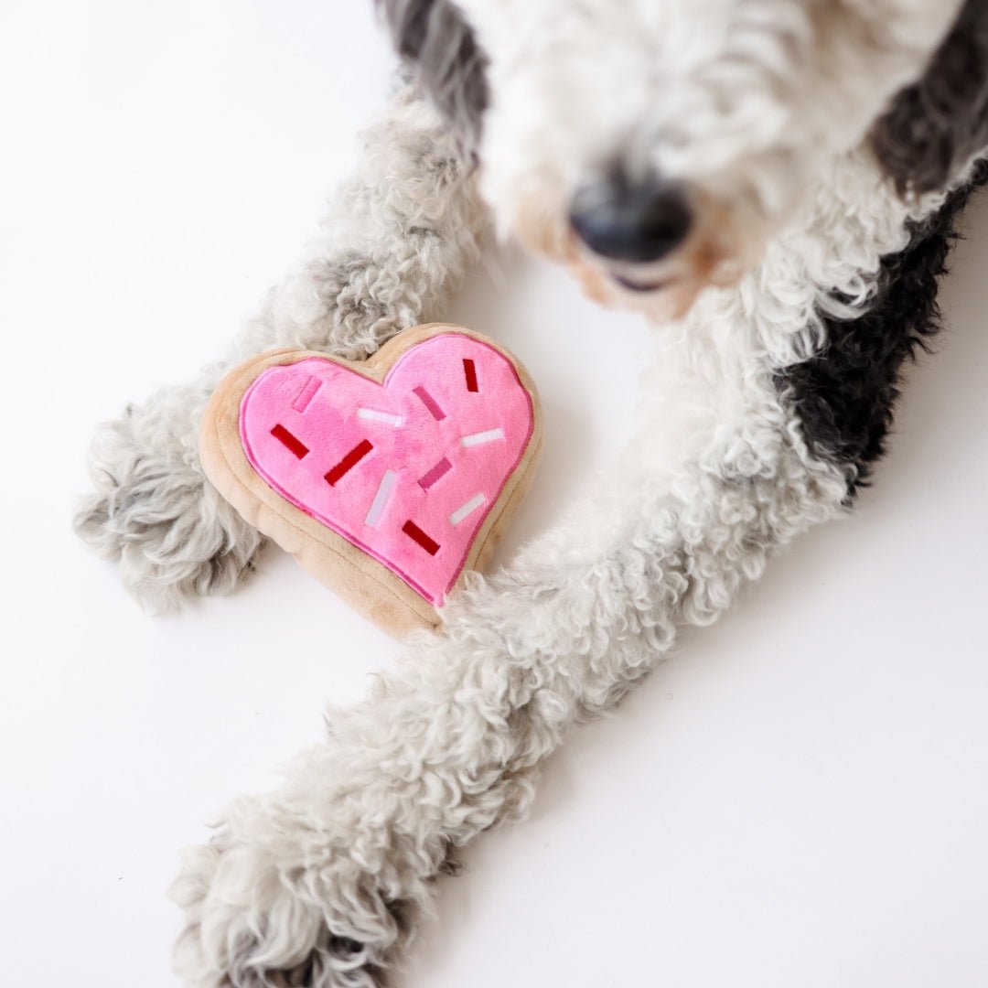 Pink Heart Sugar Cookie Dog Toy - Pooch Luxury