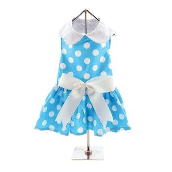 Blue Polka Dot Dress - Pooch Luxury