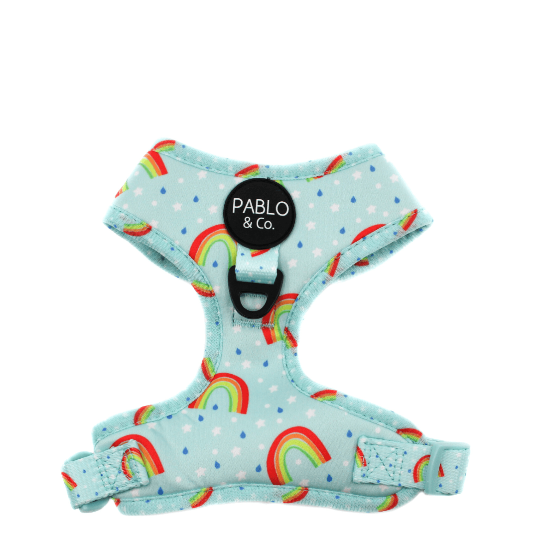 Blue Rainbows Adjustable Harness - Pooch Luxury