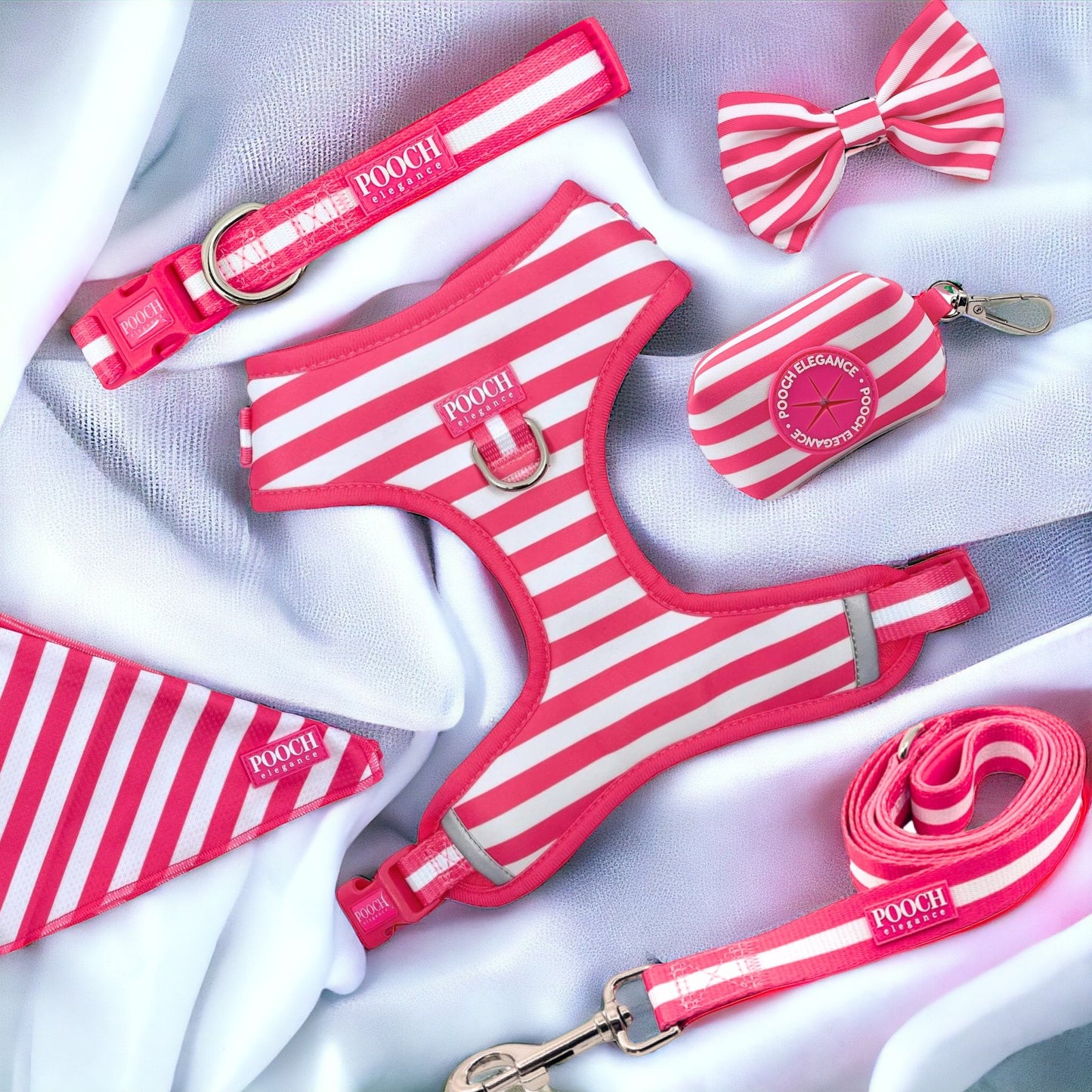 
                  
                    Carnival Stripe - Pink Adjustable Harness - Pooch Luxury
                  
                
