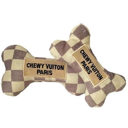 Chewy Vuiton Checker Bone Toy - Pooch Luxury