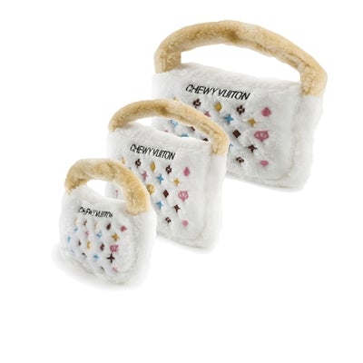 Chewy Vuiton White Handbag Dog Toy - Pooch Luxury
