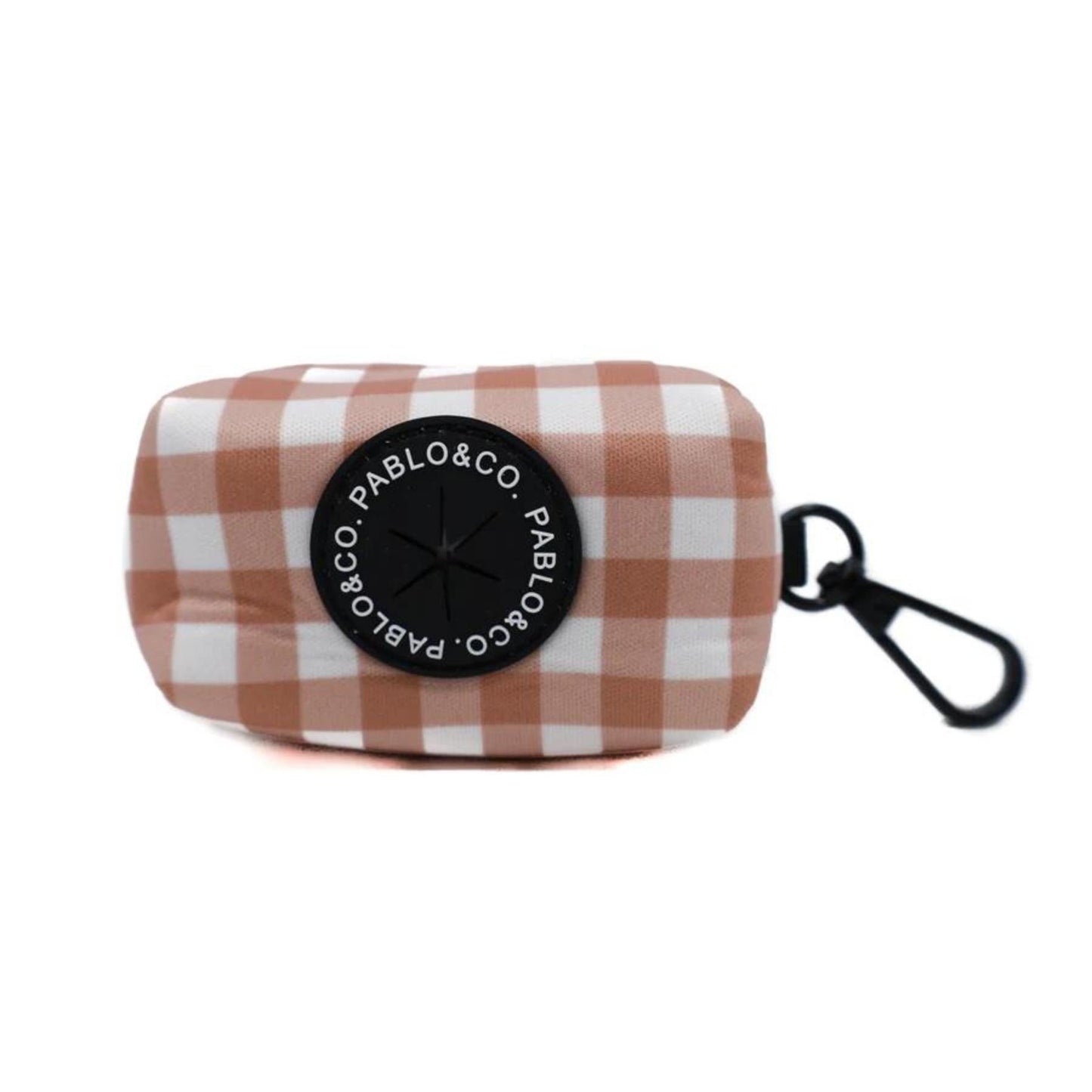 Chocolate Gingham Poop Bag Holder - Pooch Luxury