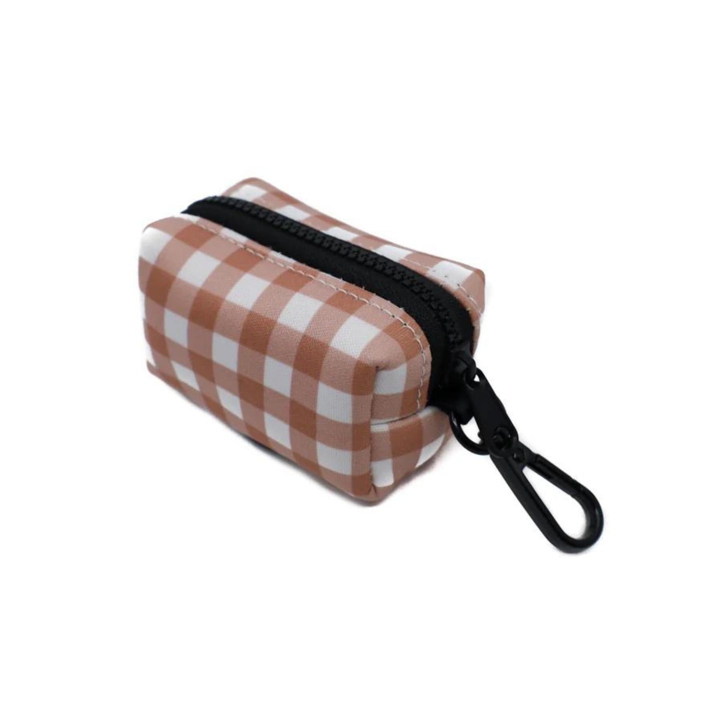 Chocolate Gingham Poop Bag Holder - Pooch Luxury