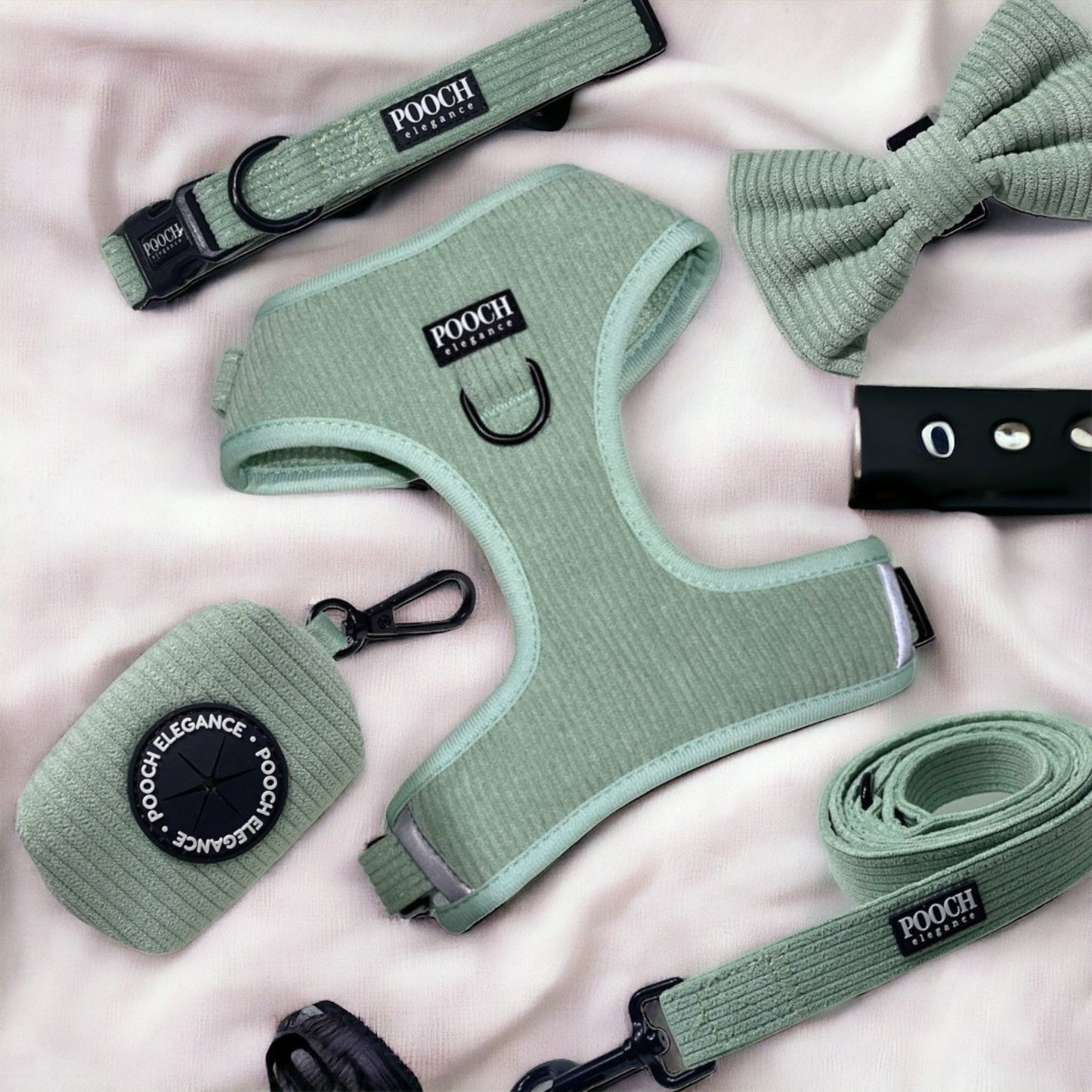 Corduroy Adjustable Harness - Green Mist - Pooch Luxury