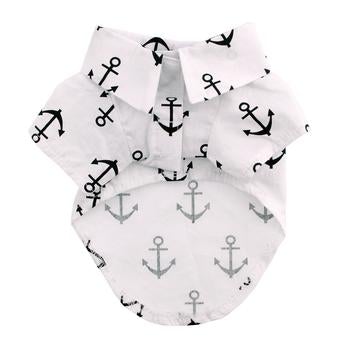 Hawaiian Camp Shirt - Anchors Away - Pooch Luxury