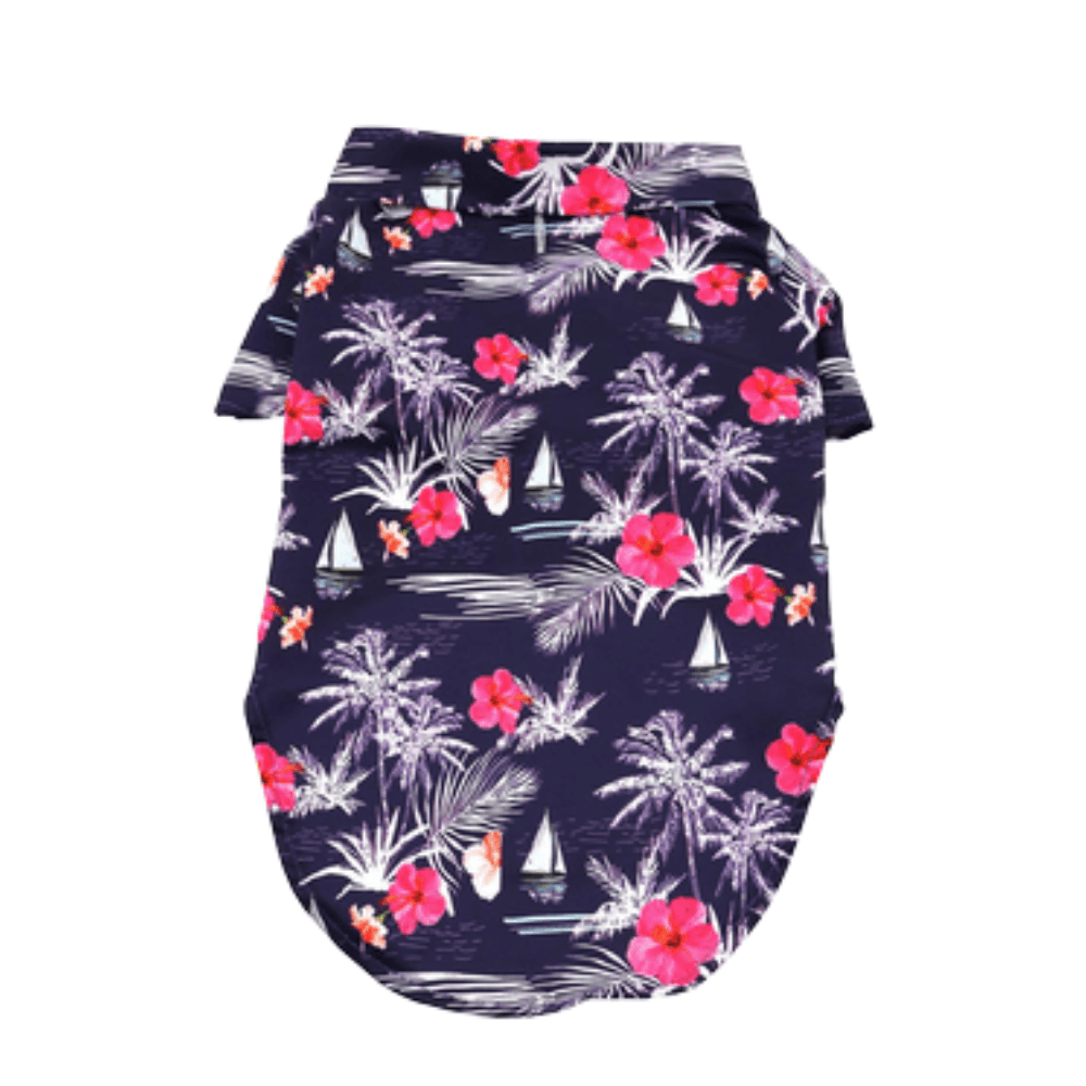 Hawaiian Camp Shirt - Moonlight Sails - Pooch Luxury