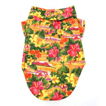 Hawaiian Camp Shirt - Sunset Hibiscus - Pooch Luxury