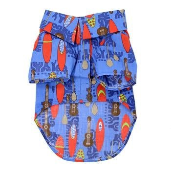 Hawaiian Camp Shirt - Ukuleles and Surfboards - Pooch Luxury