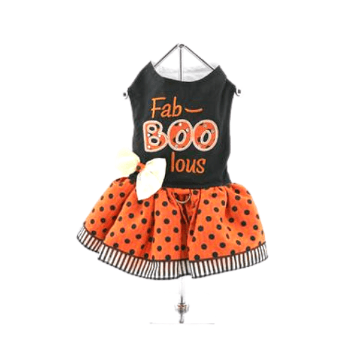 Holiday Dog Harness Dress -Fab-BOO-lous - Pooch Luxury