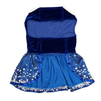 Holiday Dog Harness Dress - Snowflakes - Pooch Luxury
