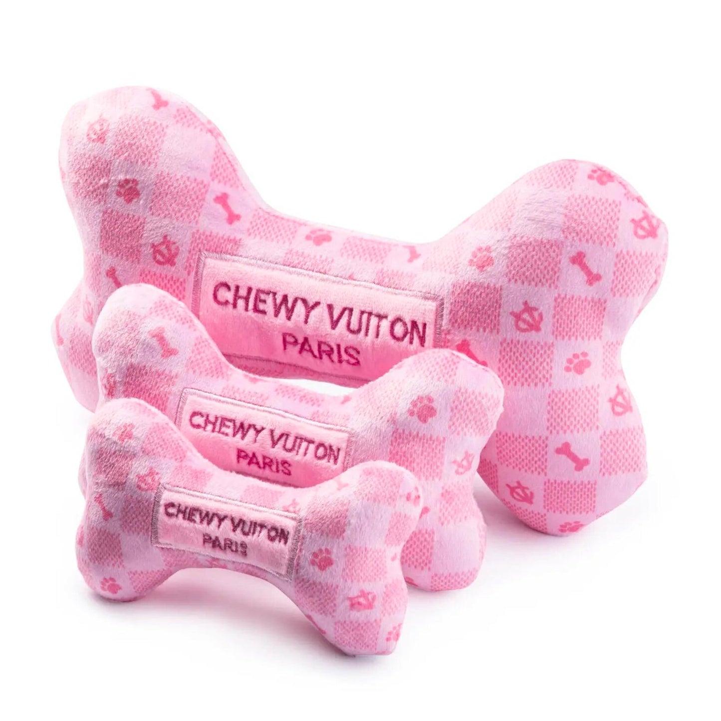 
                  
                    Pink Checker Chewy Vuiton Bone - Pooch Luxury
                  
                