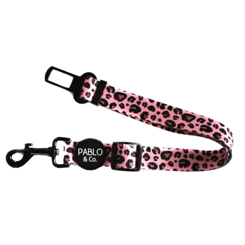 Pink Leopard Adjustable Car Restraint - Pooch Luxury