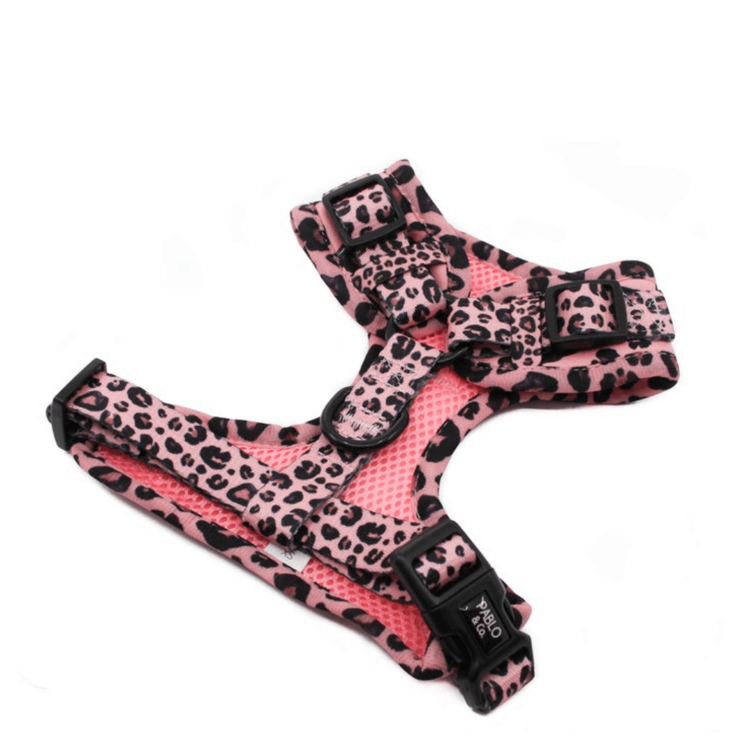 Pink Leopard Adjustable Harness - Pooch Luxury