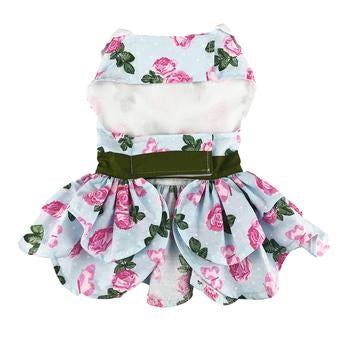 Pink Rose Harness Dress with Matching Leash - Pooch Luxury