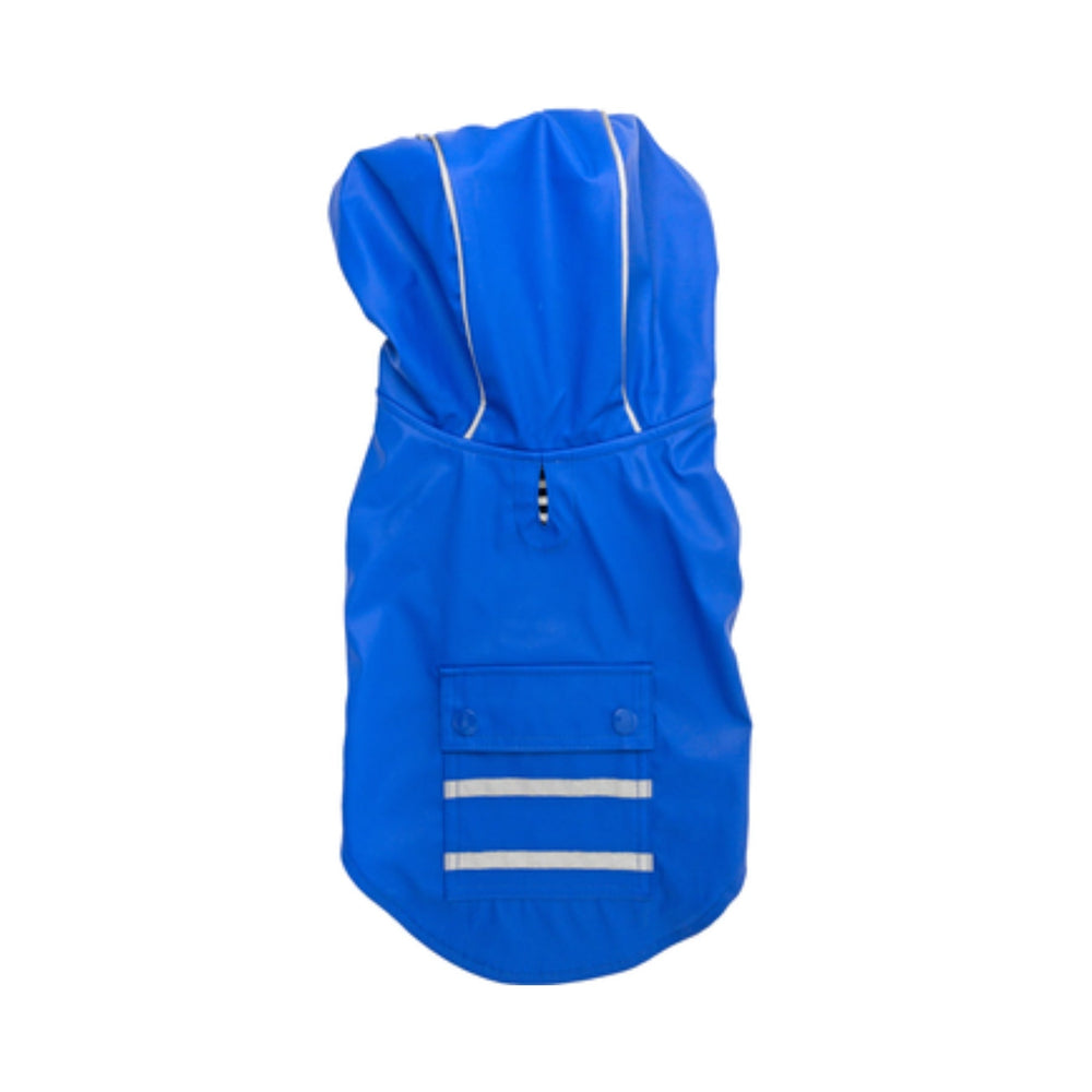 Slicker Raincoat with Striped Lining - Cobalt Blue - Pooch Luxury