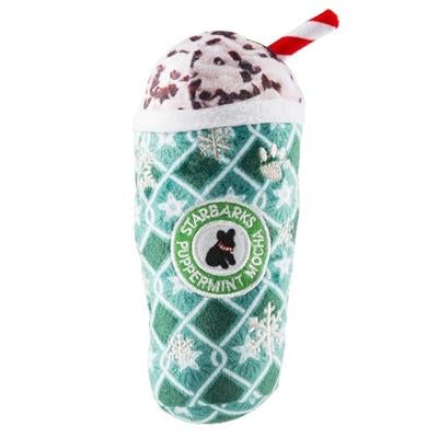 Starbarks Puppermint Mocha Plush Dog Toy - Green Stars Cup - Pooch Luxury