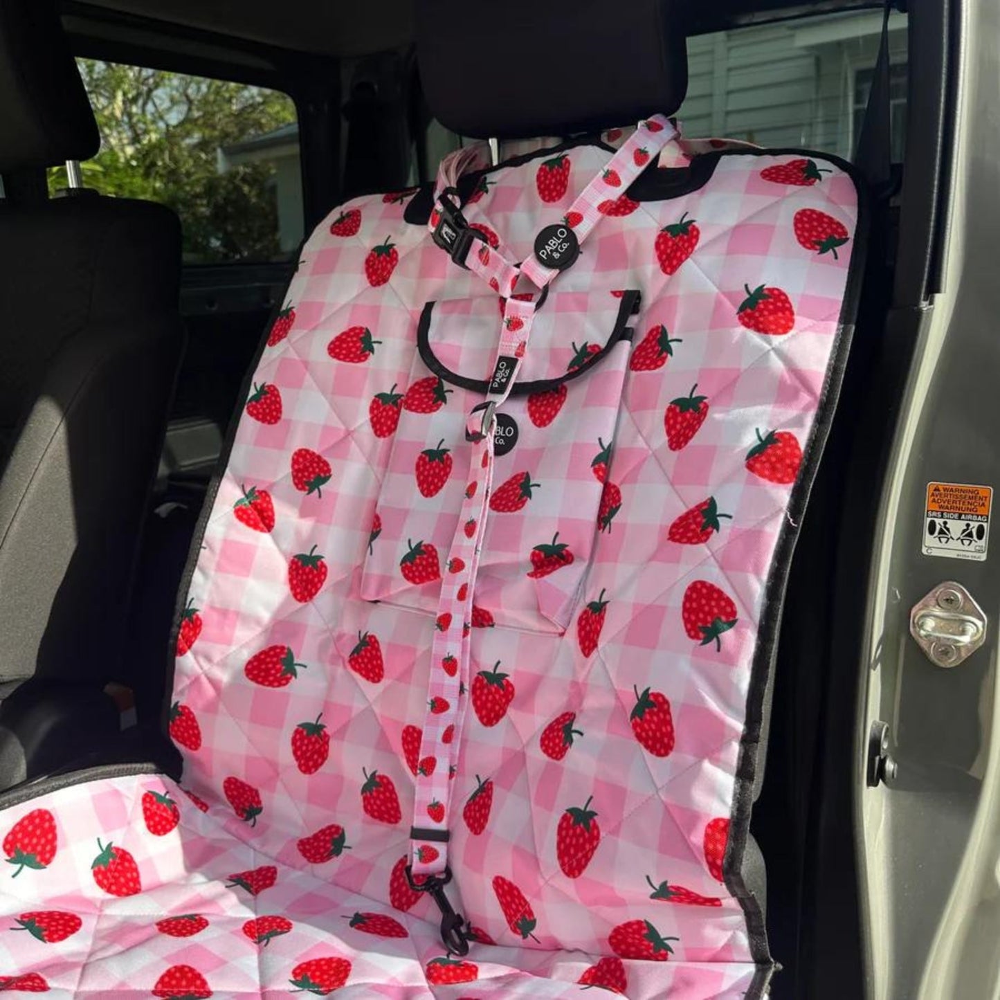 Strawberry Fields Headrest Car Restraint - Pooch Luxury