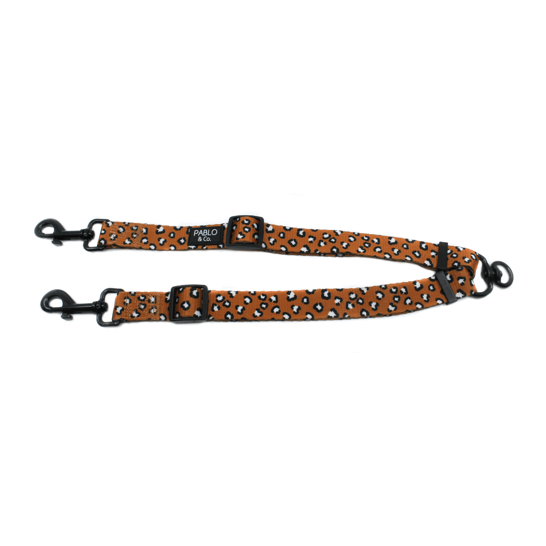 That Leopard Print Adjustable Leash Splitter - Pooch Luxury