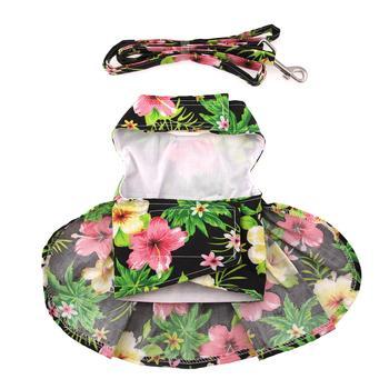 Twilight Black Hawaiian Hibiscus Dress - Pooch Luxury