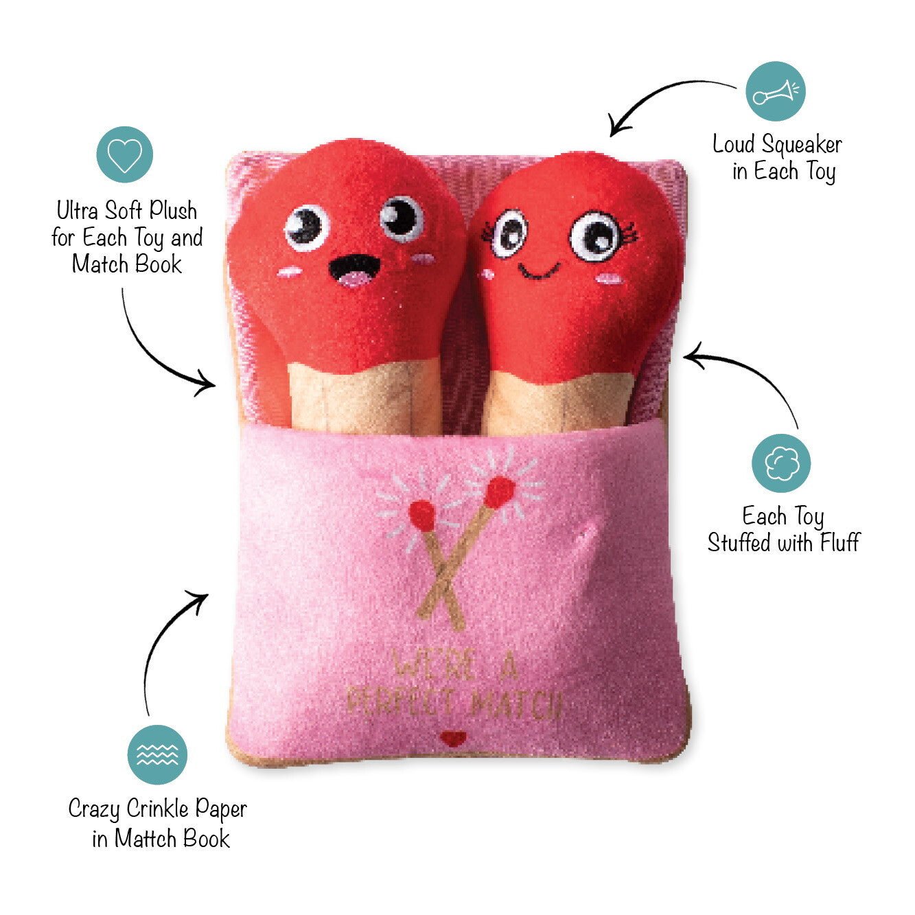 Valentine's Day Dog Toy - Perfect Match - Pooch Luxury
