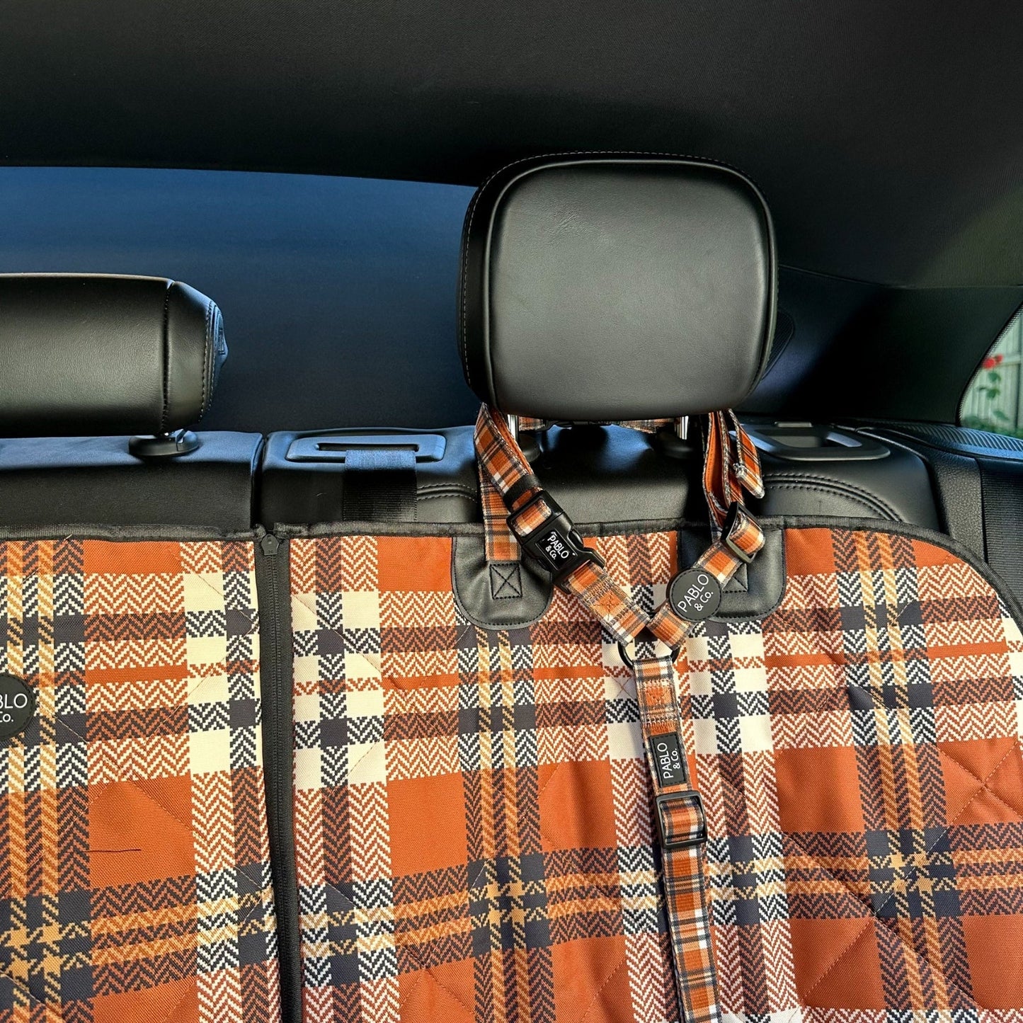 Vintage Plaid Headrest Car Restraint - Pooch Luxury