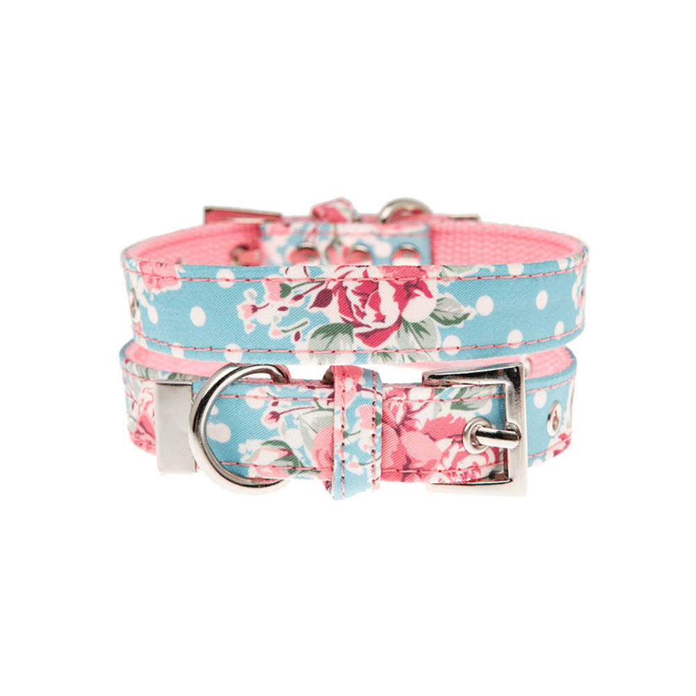 Vintage Rose Floral Fabric Collar Pooch Luxury