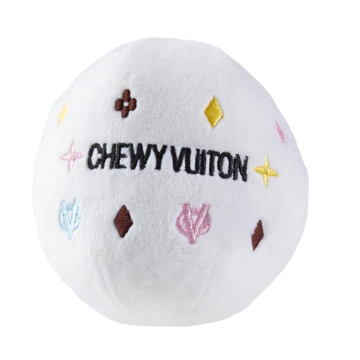 White Chewy Vuiton Ball - Pooch Luxury