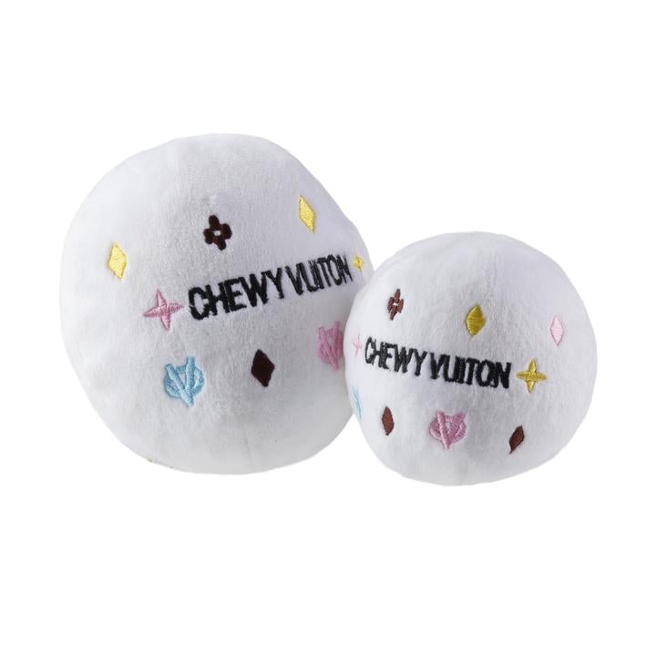 White Chewy Vuiton Ball - Pooch Luxury