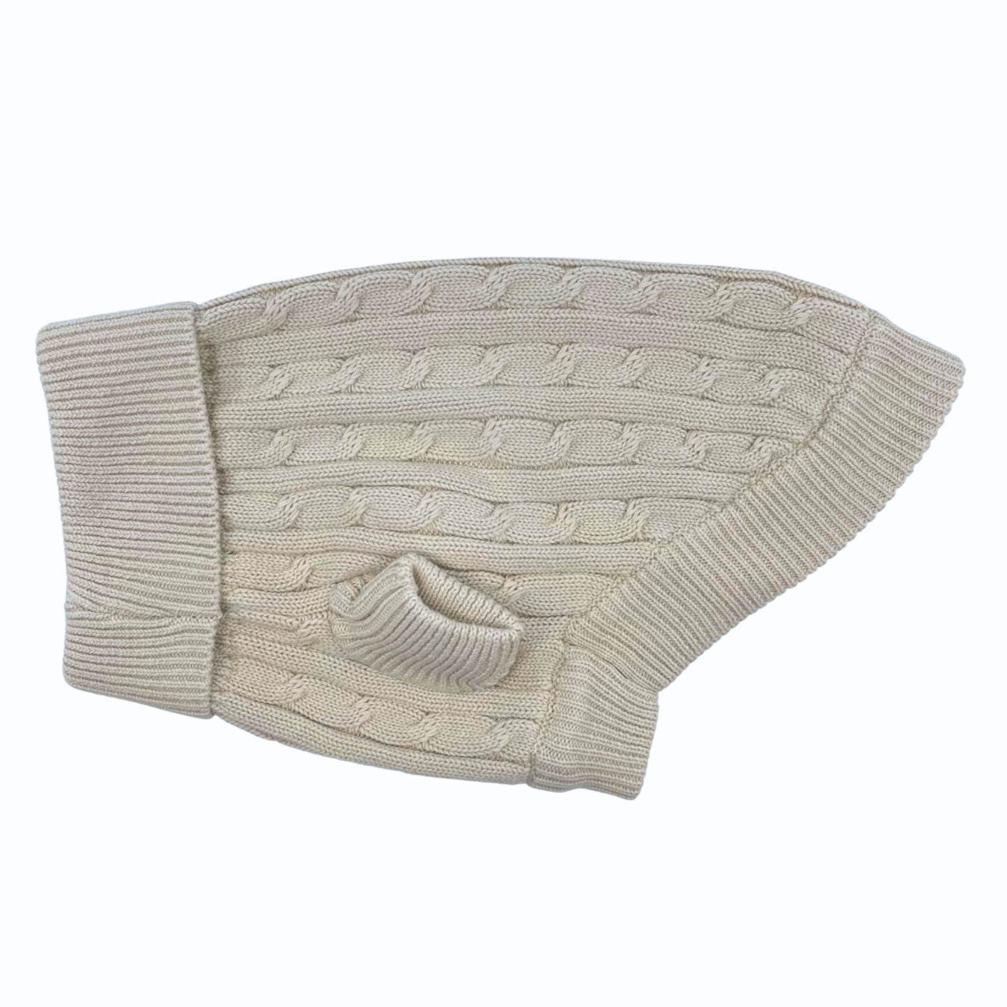 Combed Cotton Cable Knit Sweater - Oatmeal