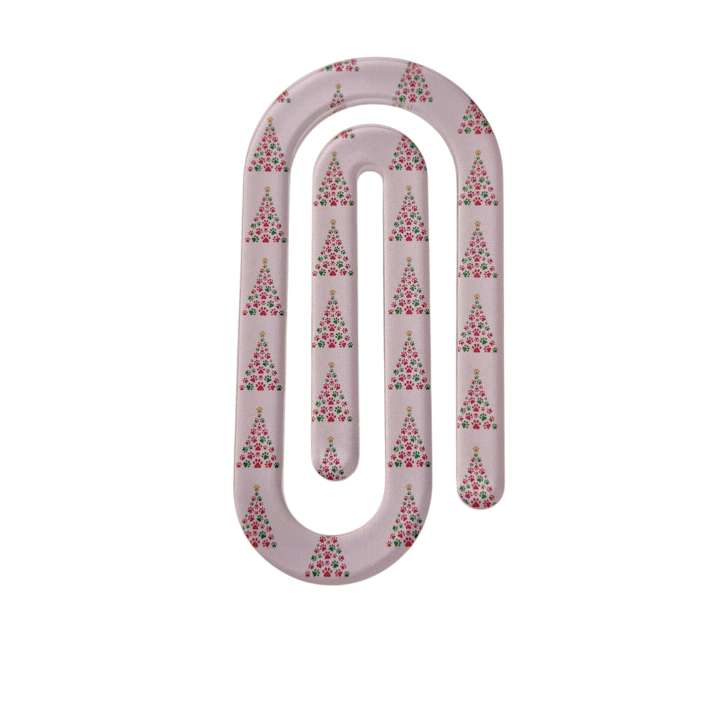 Acrylic Paper Clip - Paw Print Christmas Trees
