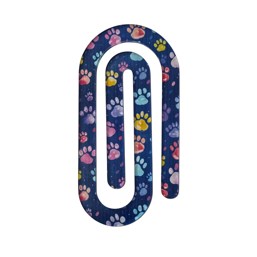 Acrylic Paper Clip - Bright Paw Prints - Pooch Luxury