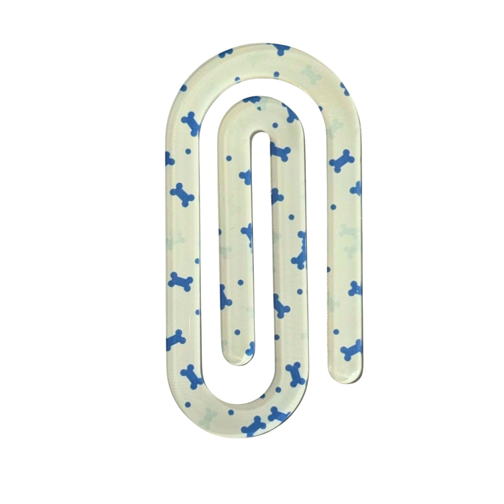 Acrylic Paper Clip - Dog Bones in Blue - Pooch Luxury