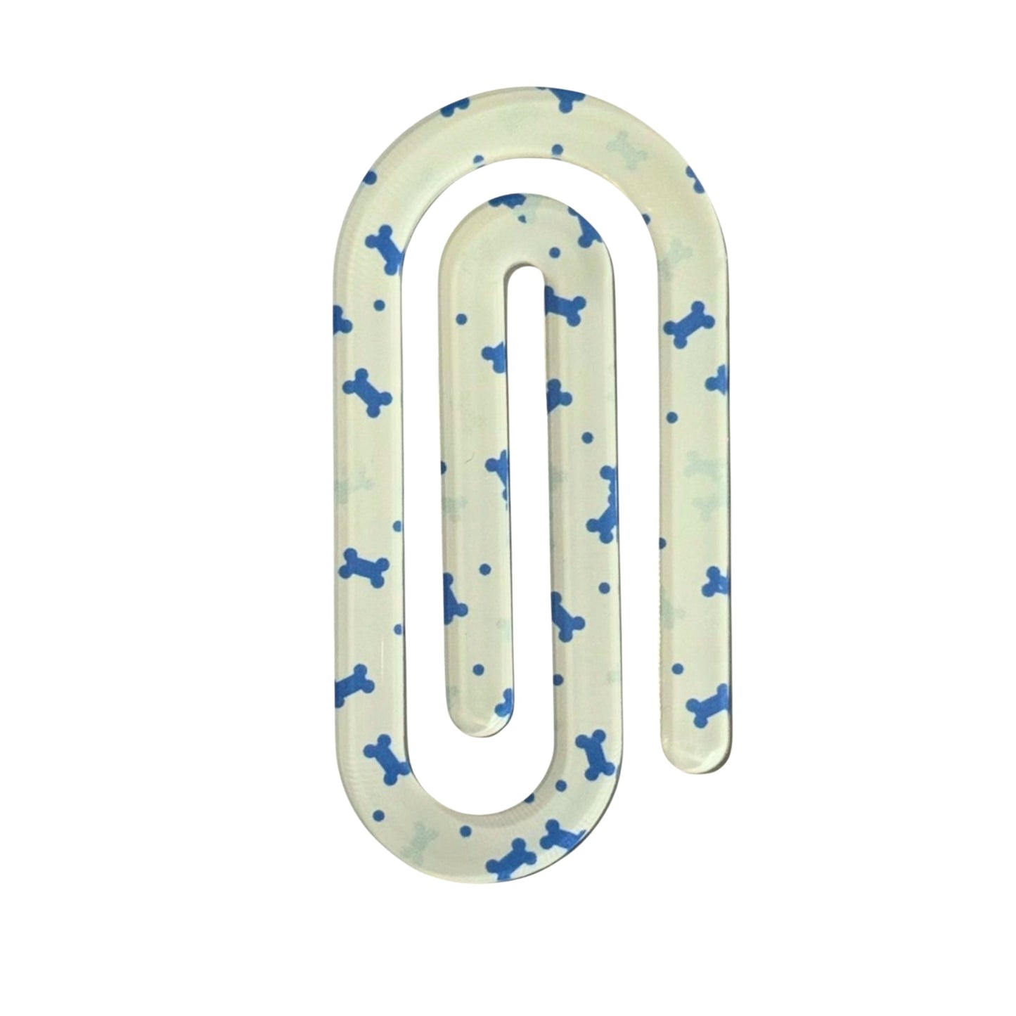 Acrylic Paper Clip - Dog Bones in Blue - Pooch Luxury
