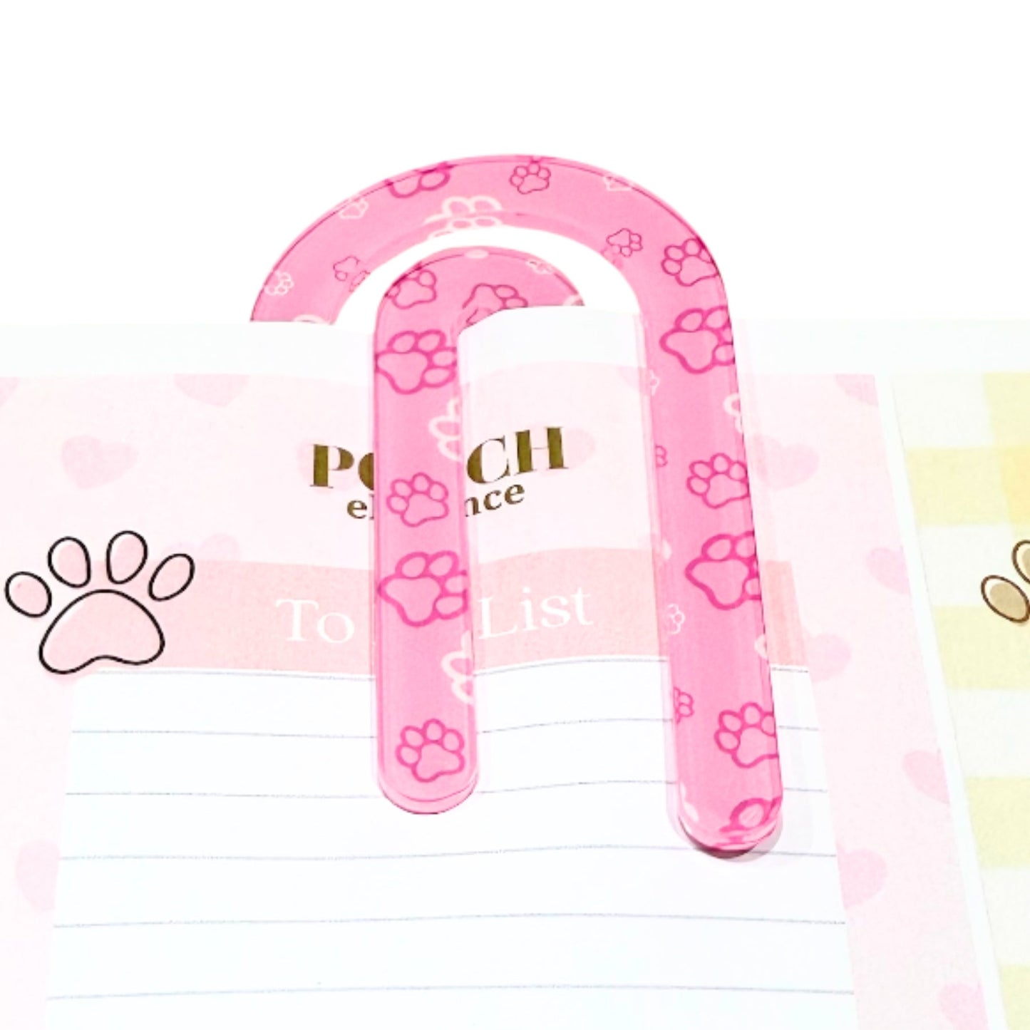 Acrylic Paper Clip - Pink Paw Prints - Pooch Luxury
