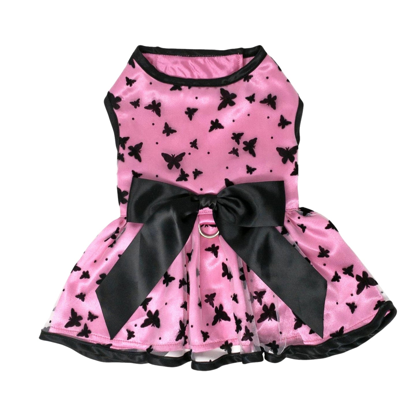 All Aflutter Pink & Black Dog Dress - Pooch Luxury