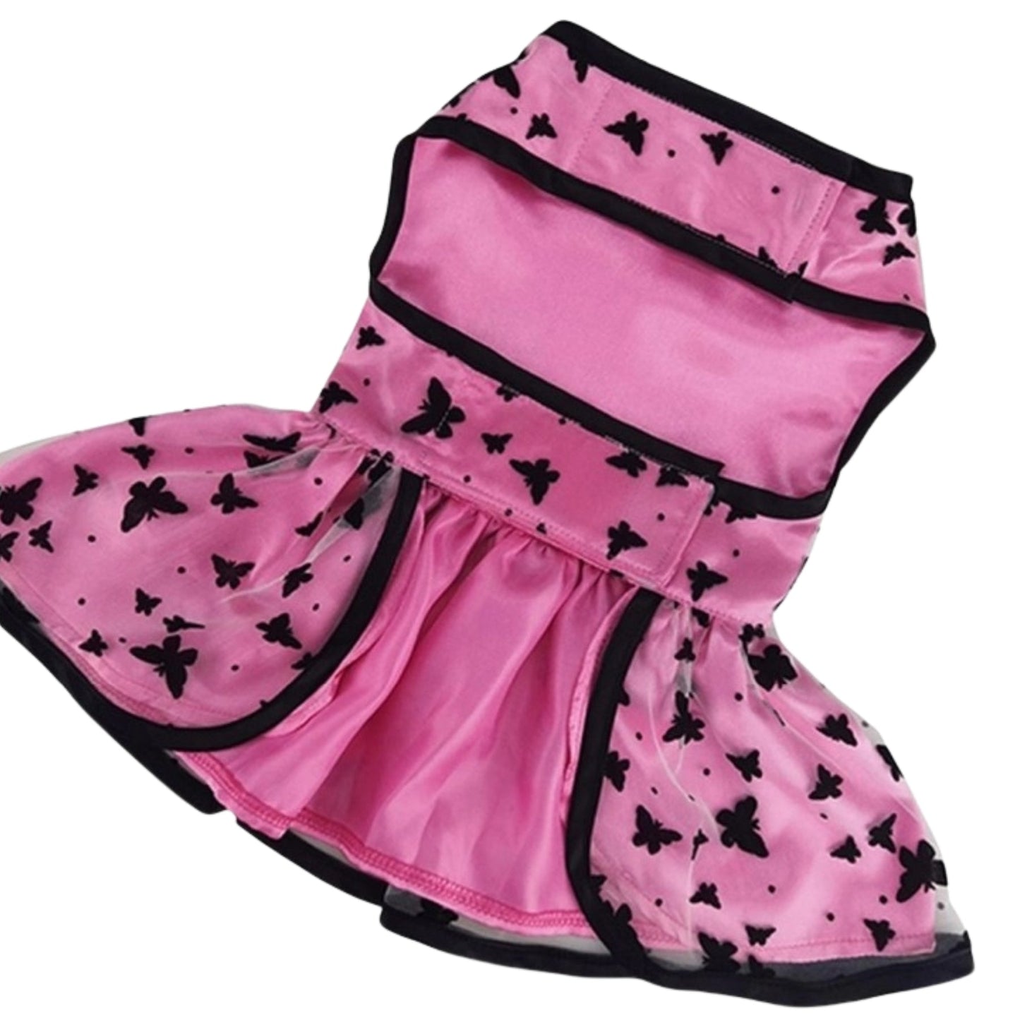 All Aflutter Pink & Black Dog Dress - Pooch Luxury