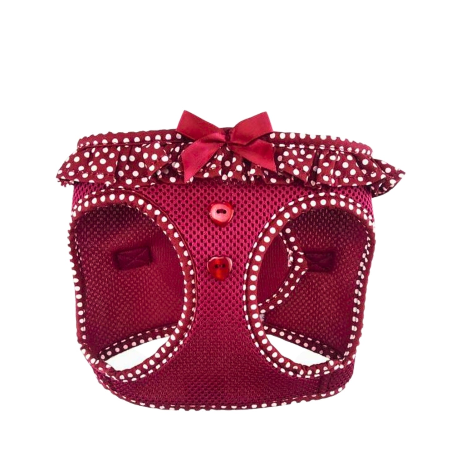 American River Choke Free Dog Harness - Wine Polka Dot - Pooch Luxury