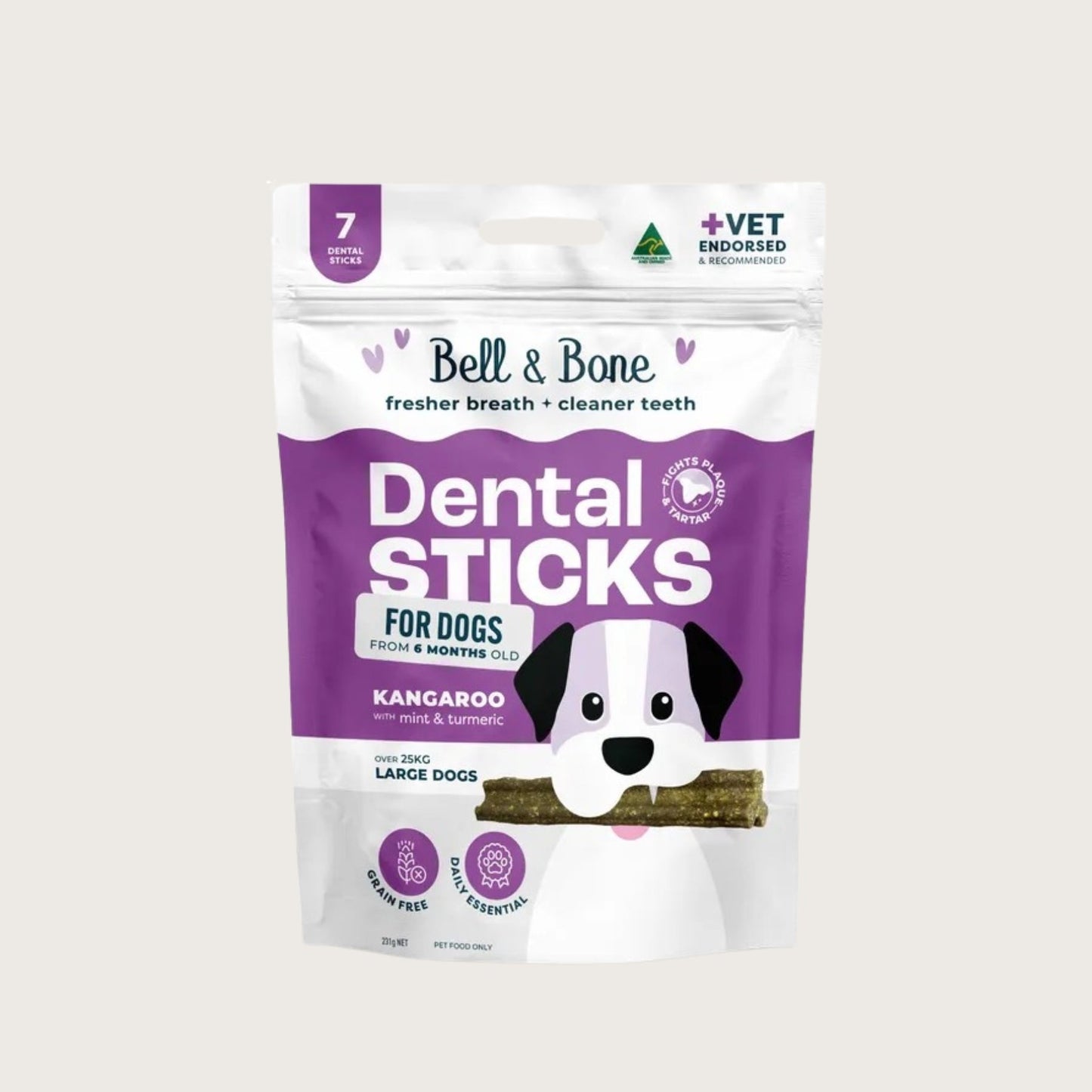Bell & Bone Dog Dental Sticks Roo Mint & Tumeric - Pooch Luxury