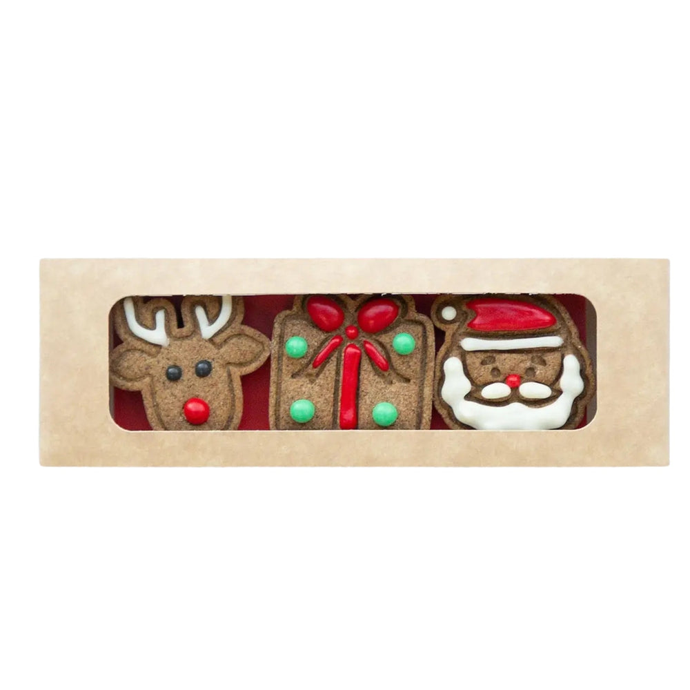 Christmas Dog Treat Gift Trio - Deer, Gift & Santa - Pooch Luxury