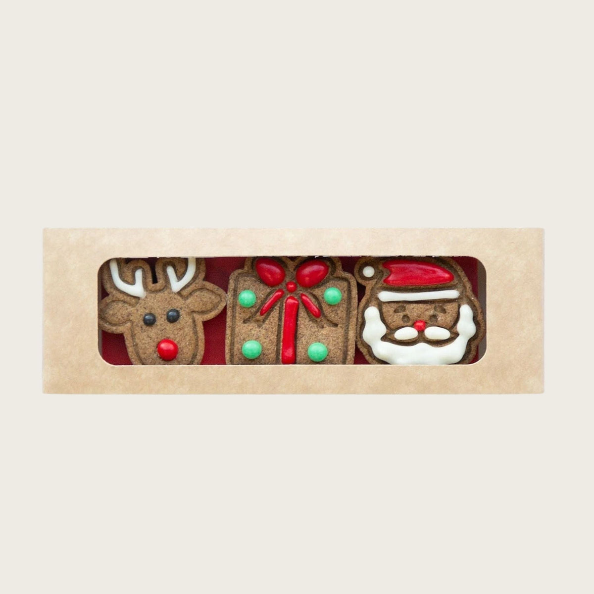 Christmas Dog Treat Gift Trio - Deer, Gift & Santa - Pooch Luxury
