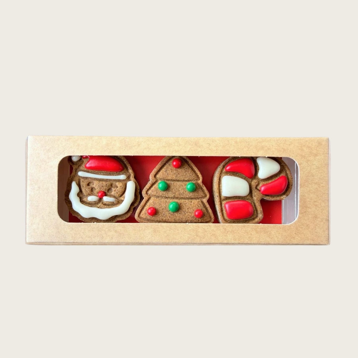 Christmas Dog Treat Gift Trio - Santa, Tree & Candy Cane - Pooch Luxury