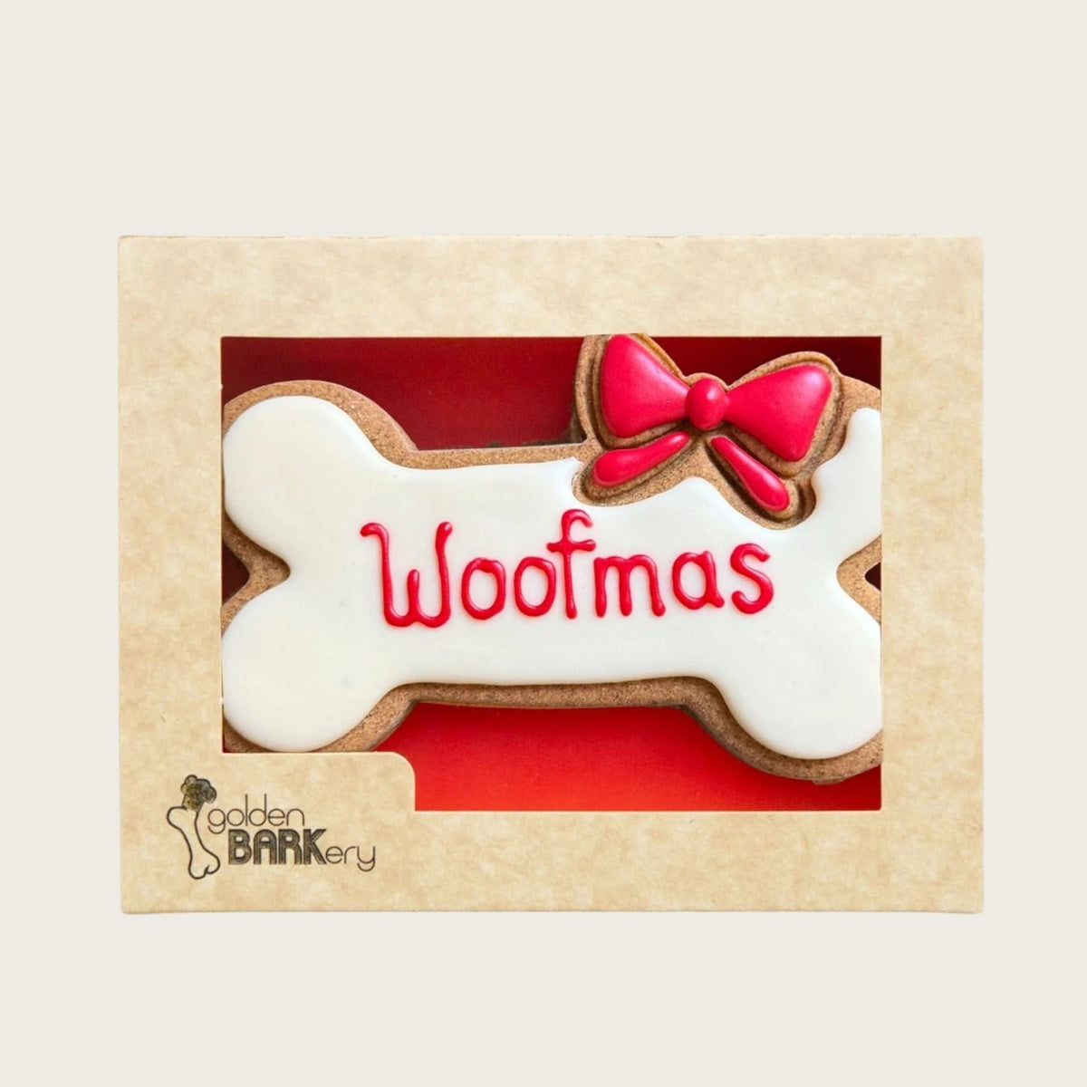 Christmas Dog Treats - Xmas Bow Dog Bone - Pooch Luxury