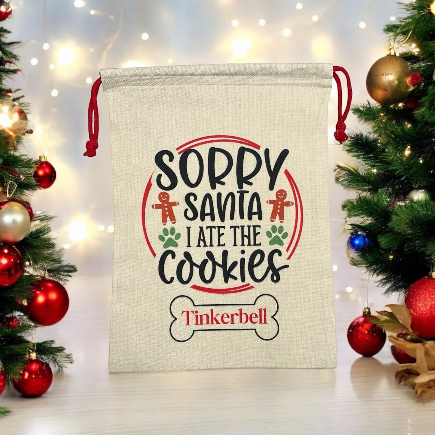 Christmas Personalised - Sorry Santa I Ate The Cookies Dog Santa Sack - Pooch Luxury