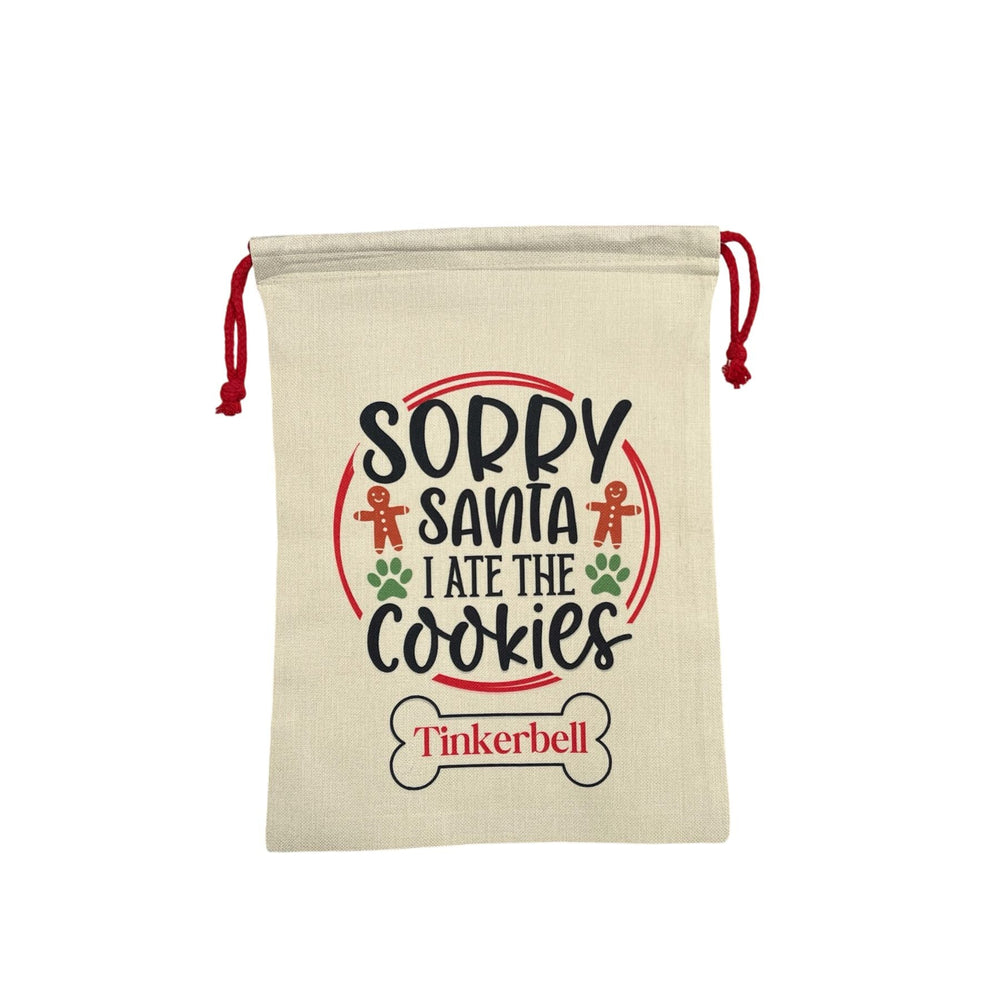 Christmas Personalised - Sorry Santa I Ate The Cookies Dog Santa Sack - Pooch Luxury