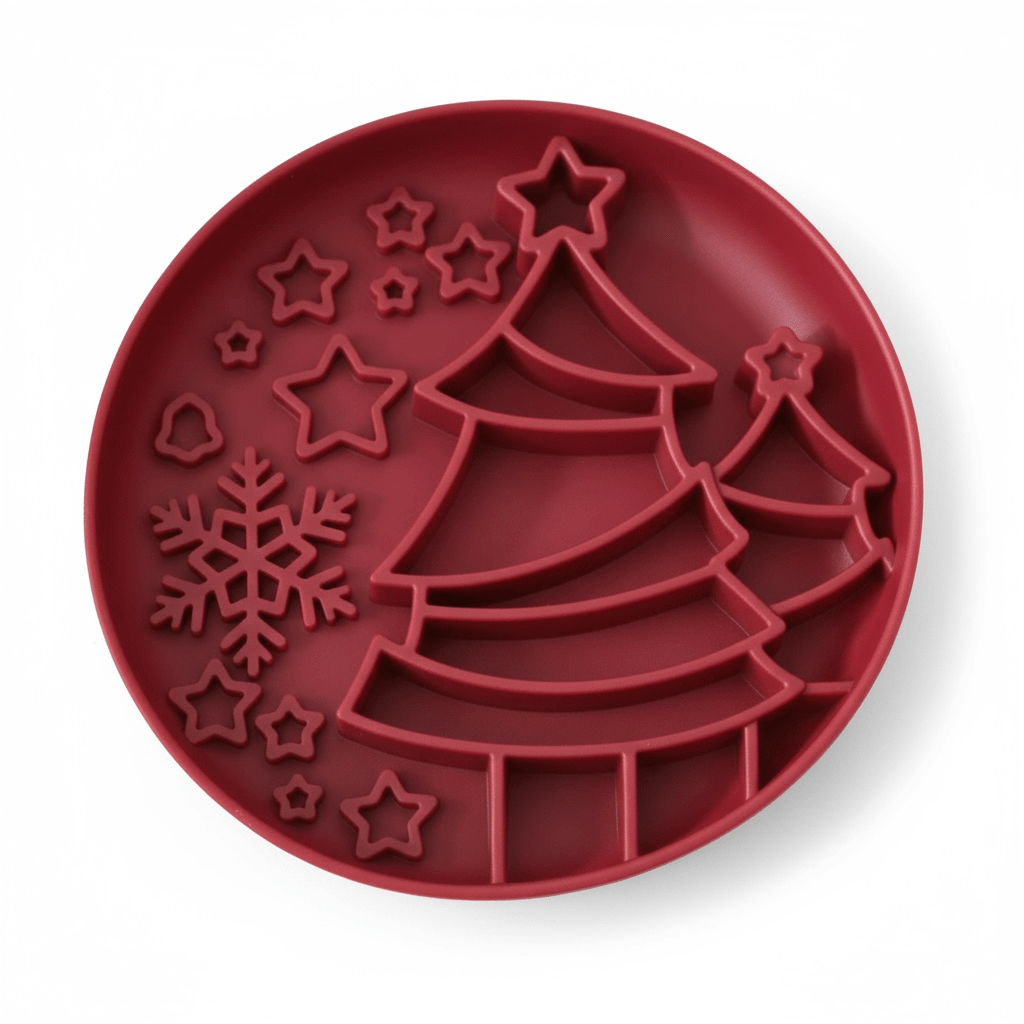 Christmas Themed Slow Feeder - Red - Pooch Luxury