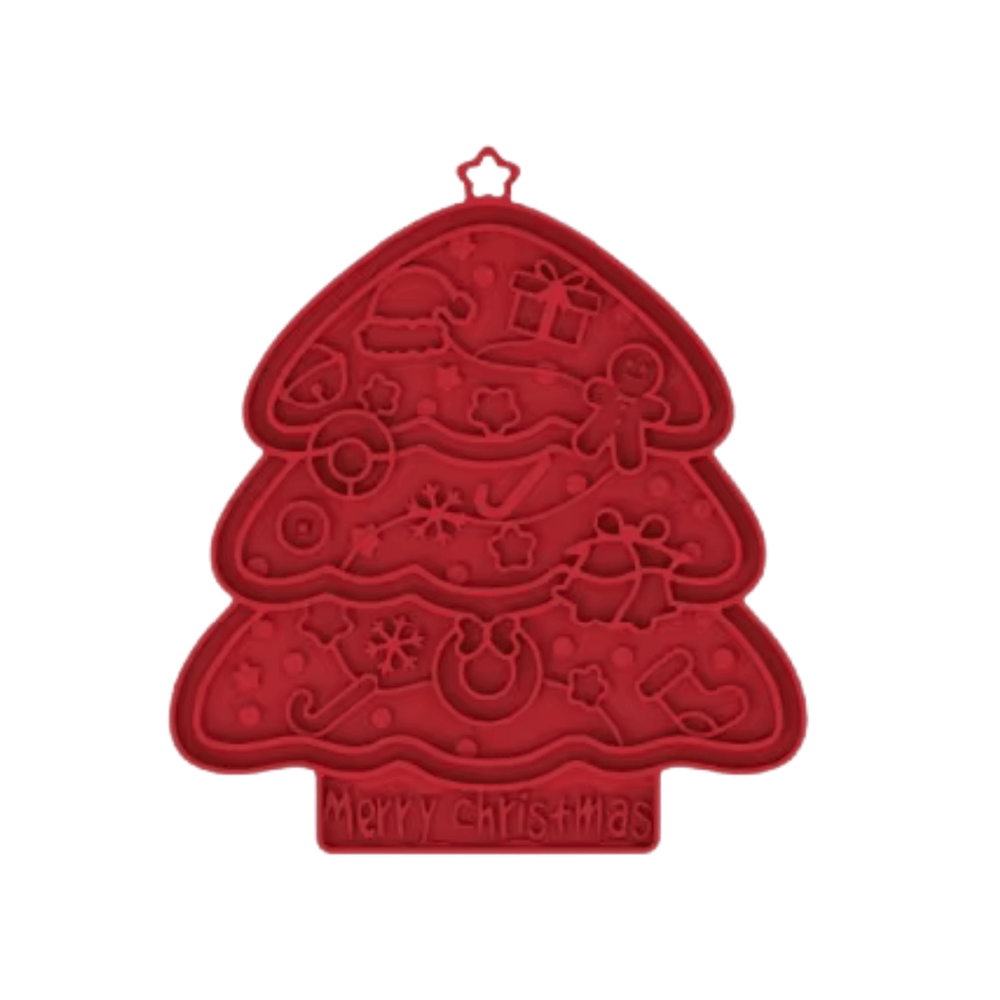 Christmas Tree Lick Mat - Red - Pooch Luxury