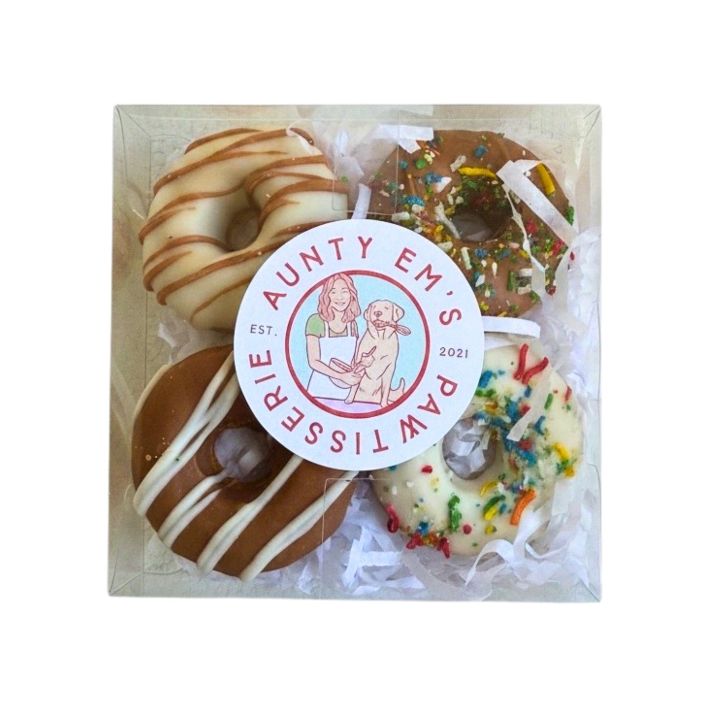 Classic Donuts Dog Treats - Carob & Yoghurt - Pooch Luxury