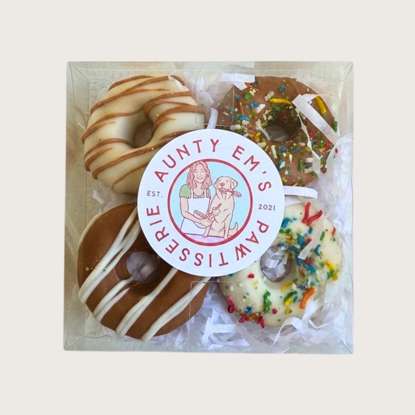 Classic Donuts Dog Treats - Carob & Yoghurt - Pooch Luxury